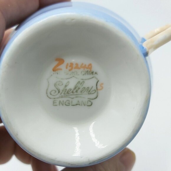 Shelly Dainty Tea Cup and Saucer -Roses and Forget-me-nots-Pattern 13249 UK - Picture 5 of 7